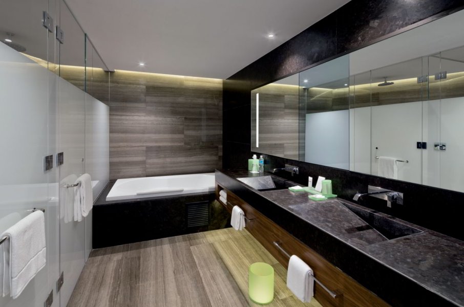 The bathroom in the Grand Hyatt resort.